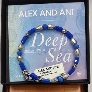 Bracelet Alex & Ani Seabed Wrap Navy & Silver